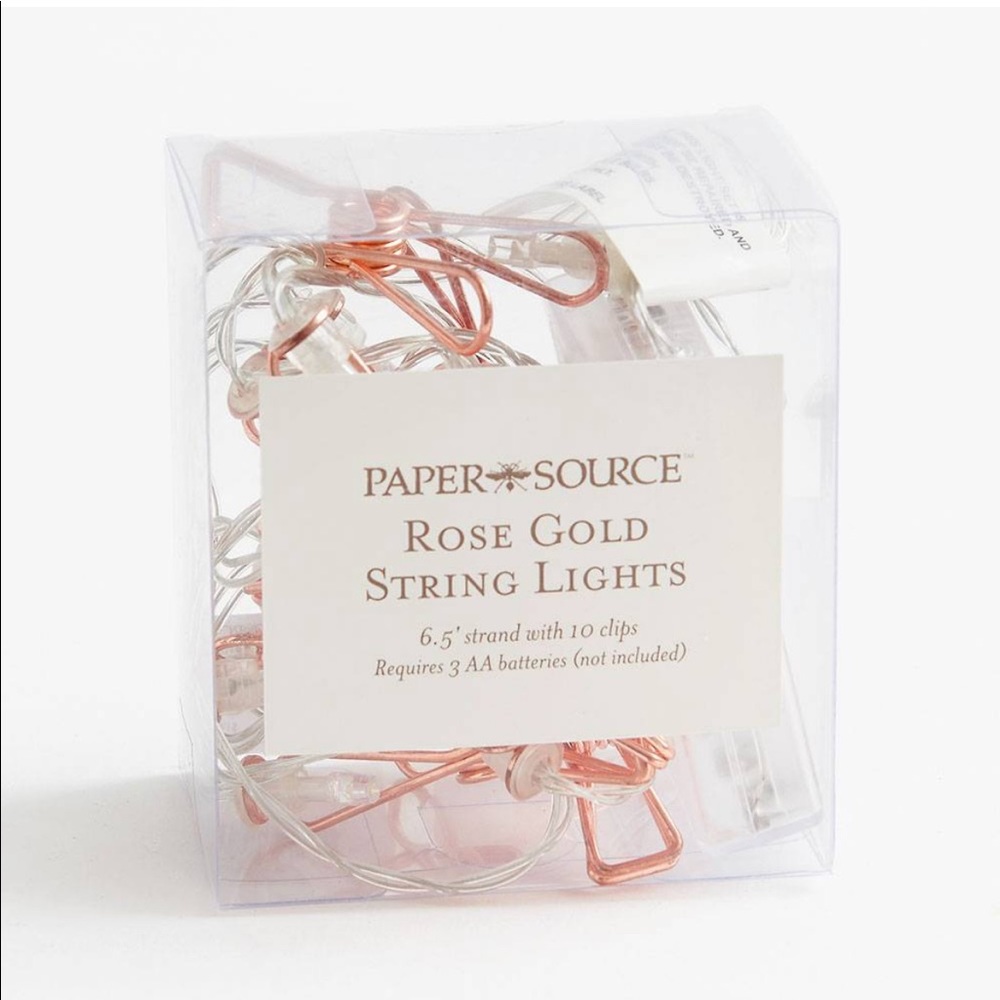 Paper Source Rose Gold String Lights with Photo Clips